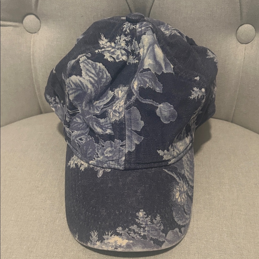 GAP x LoveShackFancy Floral Denim Cap - Blue and White